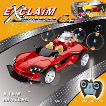 rc car with spraying out bubble